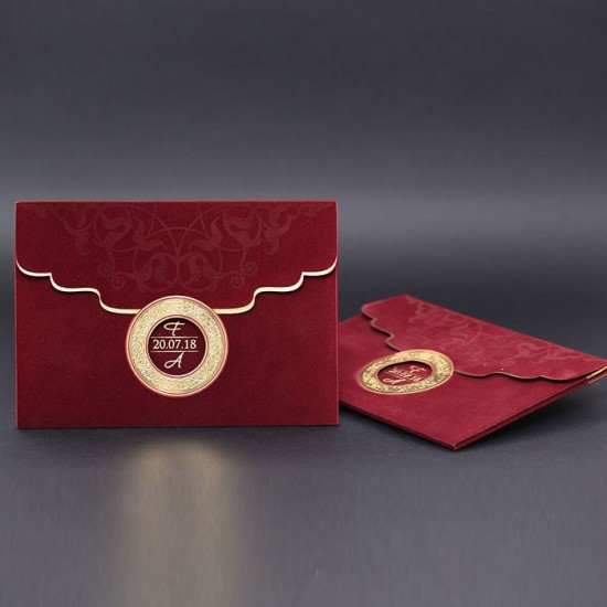 Bordo Kadife Davetiye 202